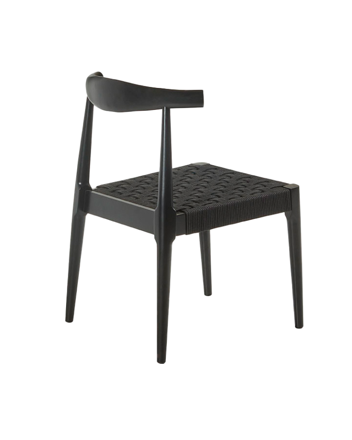 Silla de madera maciza en tono negro de 81cm