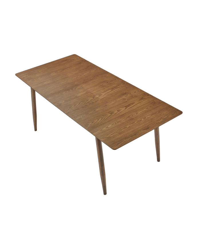 Mesa de comedor extensible de madera en tono roble oscuro de 150-190cm