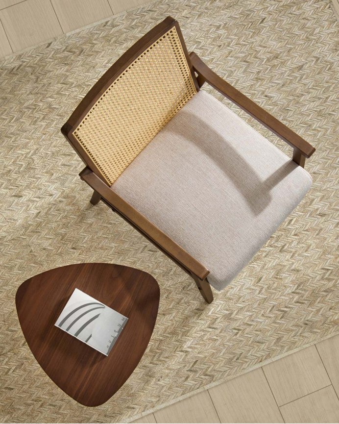 Mesa auxiliar o de centro de chapa de roble de 48x49cm