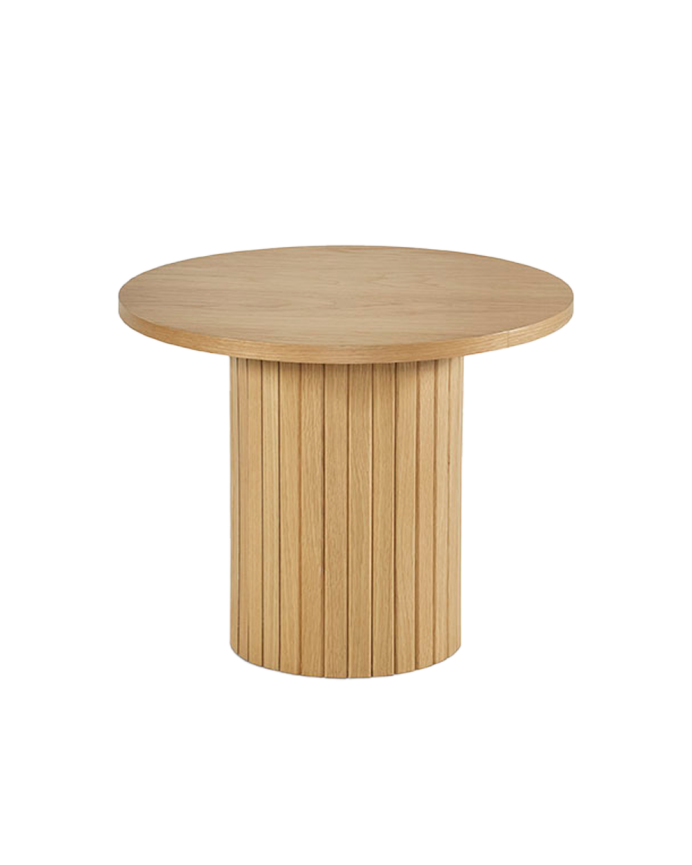 Mesa auxiliar o de centro redonda de chapa de roble de varias medidas