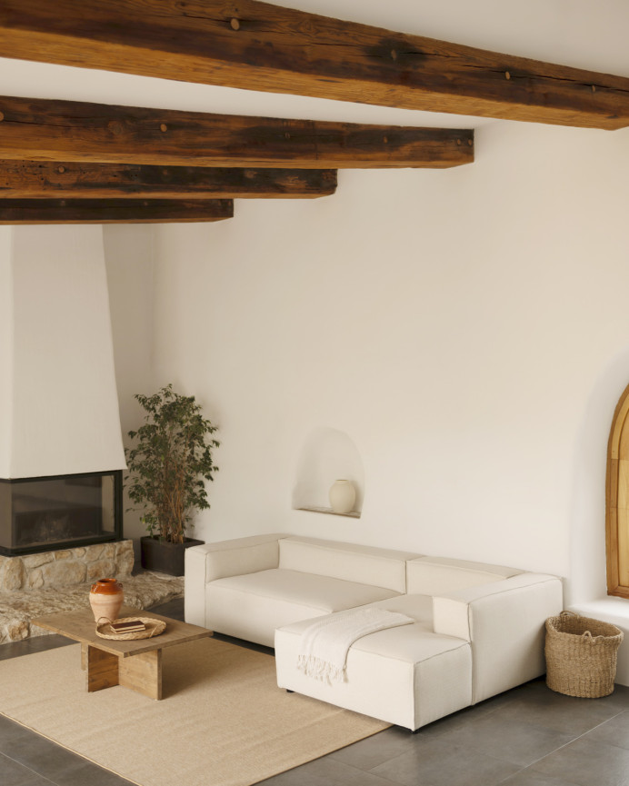 Mesa de centro de madera maciza en tono roble oscuro de 120x70cm