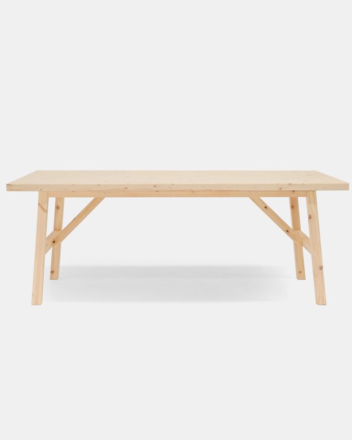 Mesa de comedor de madera maciza en tono natural de varias medidas
