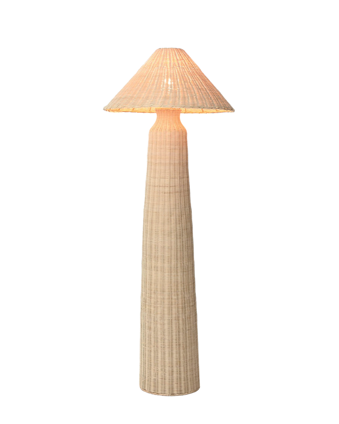 Lámpara de pie de ratán de 150x56cm