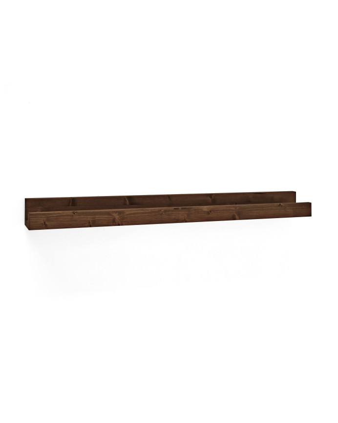 Pack 4 estantes de madera maciza flotante tono nogal varias medidas