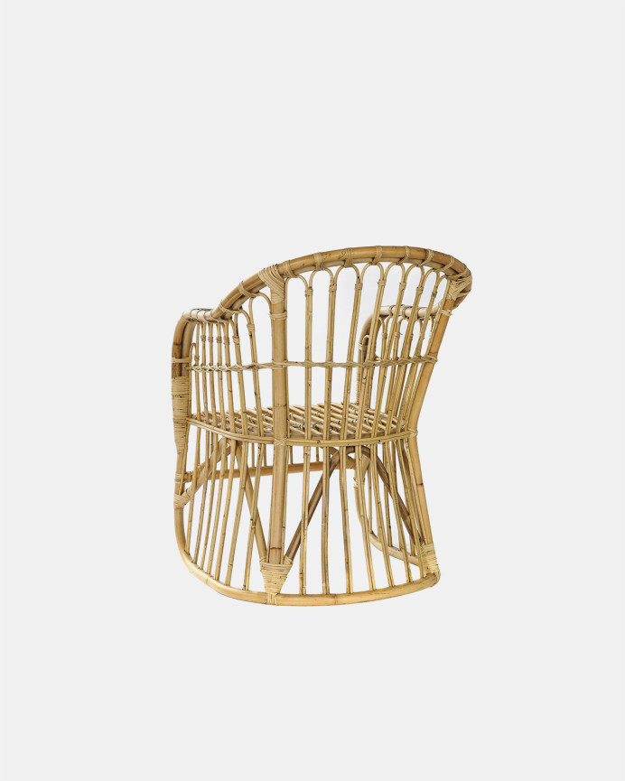 Sillón de cannage y fibras naturales de 83x62cm