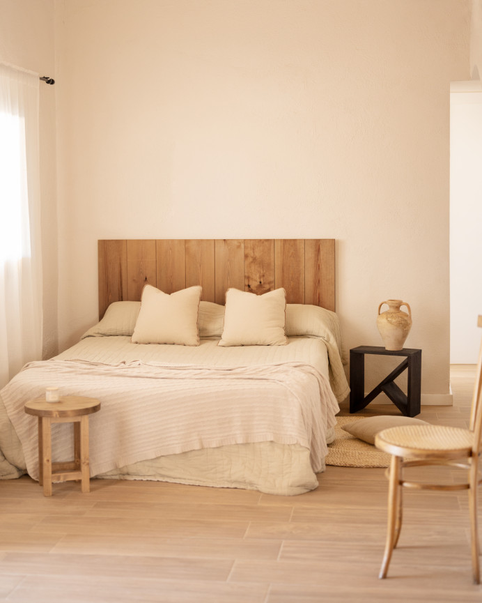 Pack 2 mesitas de madera maciza en tono negro de varias medidas