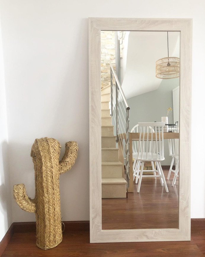 Espejo efecto madera color beige de varias medidas