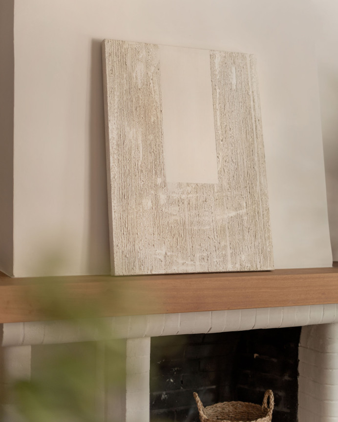 Cuadro beige-marrón decorativo sobre algodón con bastidor de madera pintado a mano con pintura al óleo en varias medidas