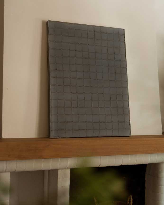 Cuadro gris decorativo sobre algodón con bastidor de madera pintado artesanalmente con pintura al óleo en varias medidas
