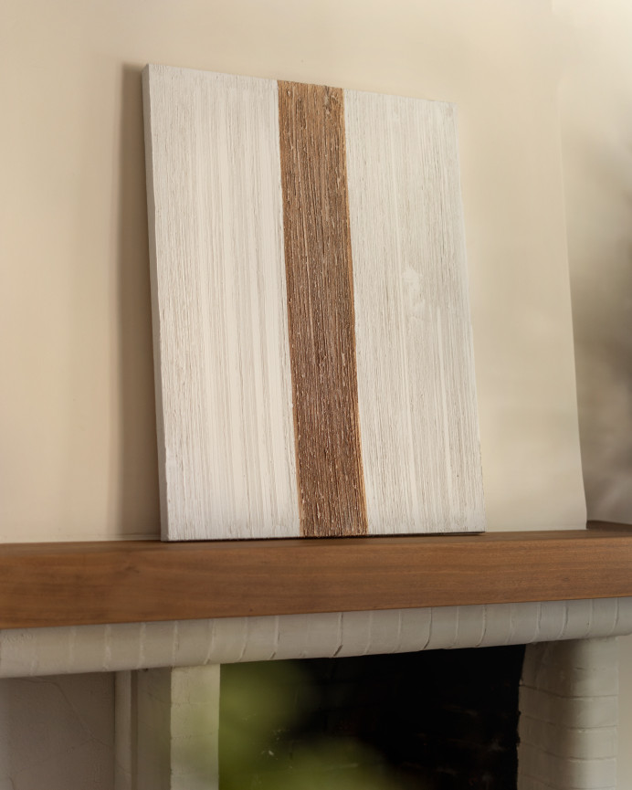 Cuadro blanco y marrón decorativo sobre algodón con bastidor de madera pintado a mano con pintura óleo en varias medidas