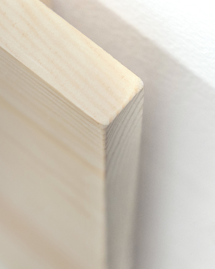 Cabecero de madera maciza estampado motivo Hojas hexagonales I en tono natural de varias medidas 