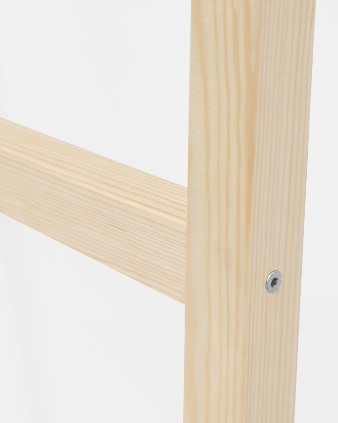 Escalera de madera maciza en tono natural de 150x41cm