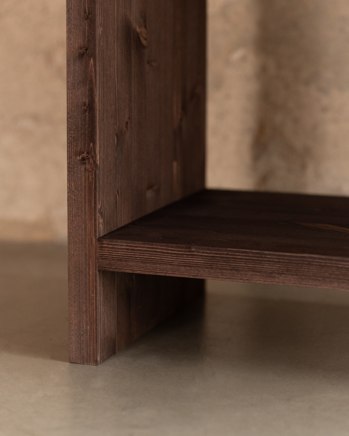 Estantería de madera maciza tono nogal de 180x140cm