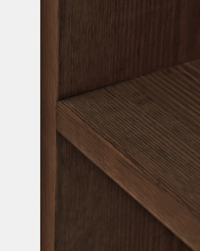 Pack 2 mesitas de noche o auxiliares de madera maciza en tono nogal 60x20cm