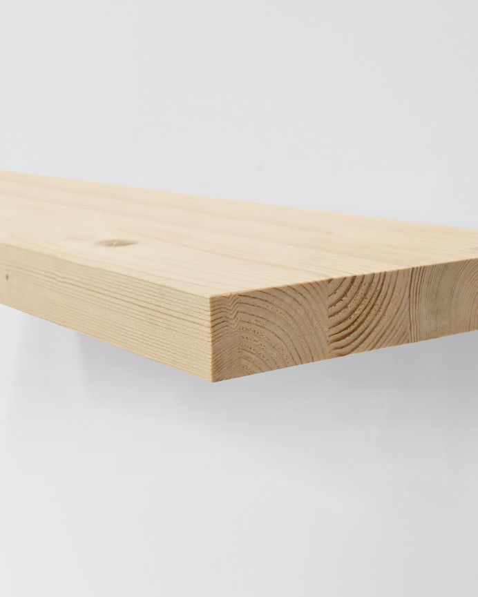 Pack 2 estanterías de madera maciza flotante acabado natural varias medidas