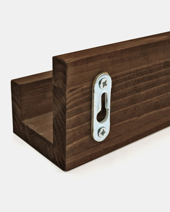 Pack 2 estantes de madera maciza flotante tono nogal varias medidas