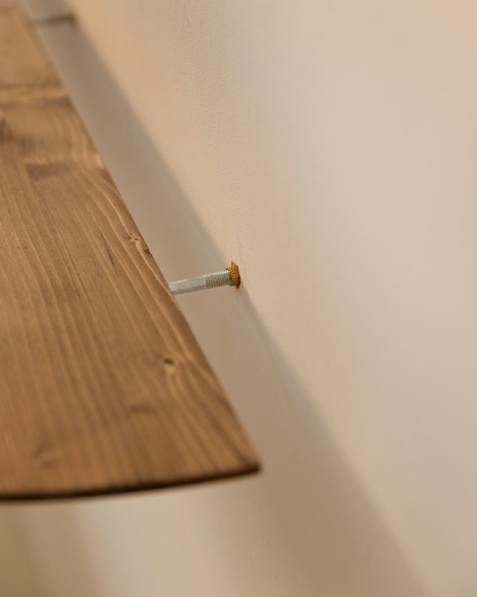 Consola recibidor redondeada de madera maciza en tono toble oscuro de 100cm
