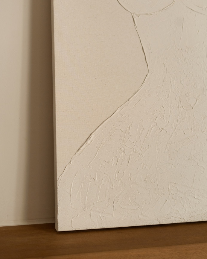 Cuadro beige decorativo sobre algodón con bastidor de madera pintado artesanalmente con pintura al óleo en varias medidas