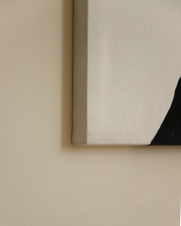 Cuadro blanco y negro decorativo sobre algodón con bastidor de madera pintado artesanalmente con pintura óleo en varias medidas