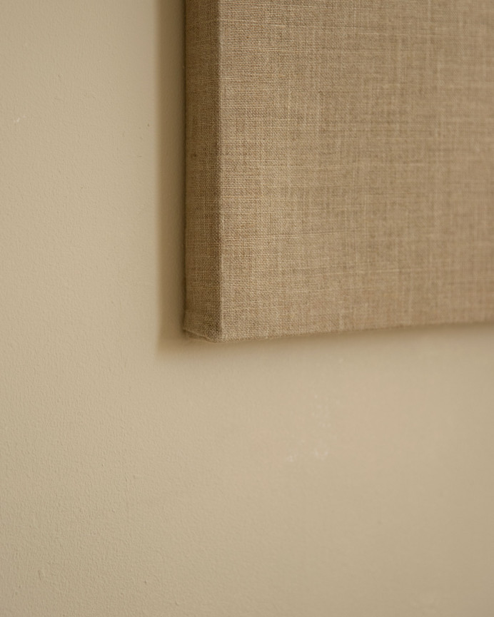 Cuadro beige y blanco decorativo sobre lino con bastidor de madera pintado artesanalmente con pintura al óleo en varias medidas