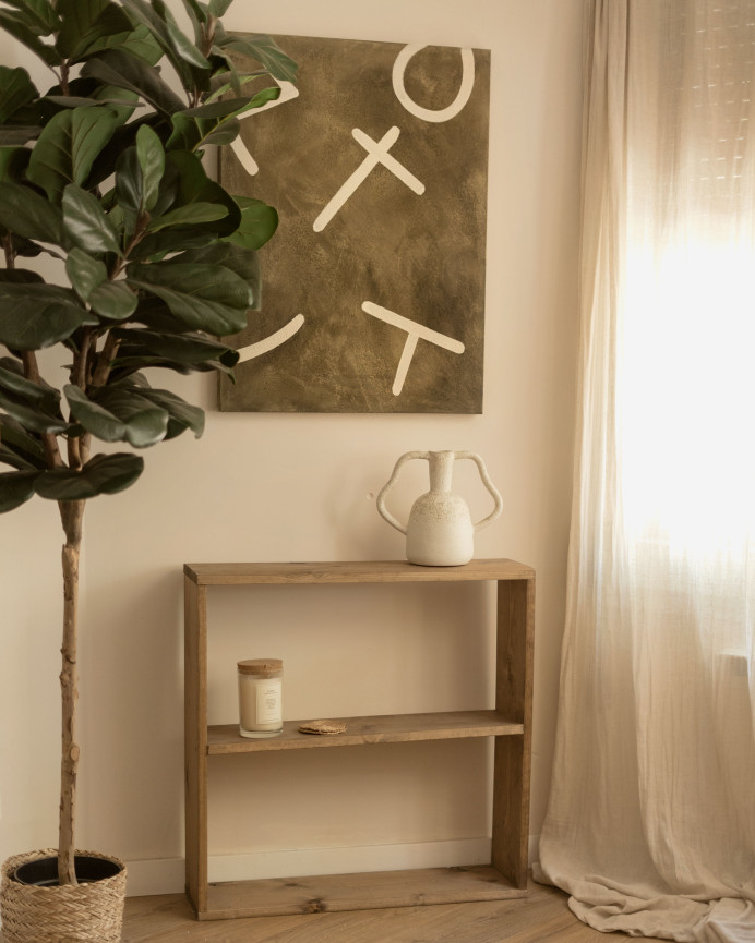 Cuadro verde y blanco decorativo sobre algodón con bastidor de madera pintado artesanalmente con pintura óleo en varias medidas