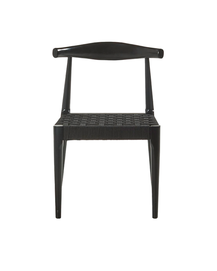 Silla de madera maciza en tono negro de 81cm