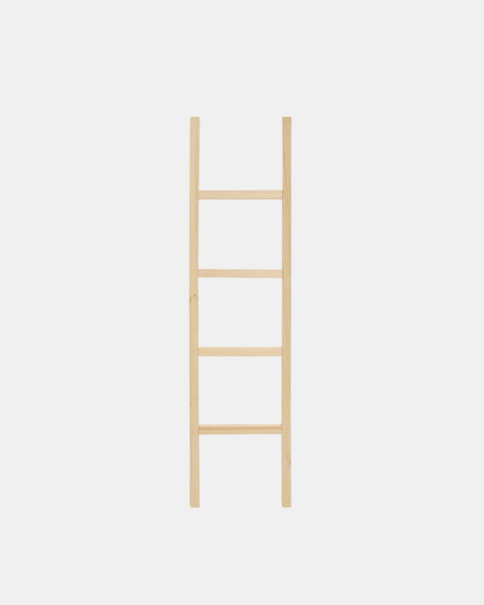 Escalera de madera maciza en tono natural de 150x41cm