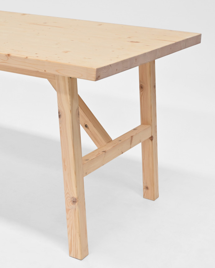 Mesa de comedor de madera maciza en tono natural de varias medidas