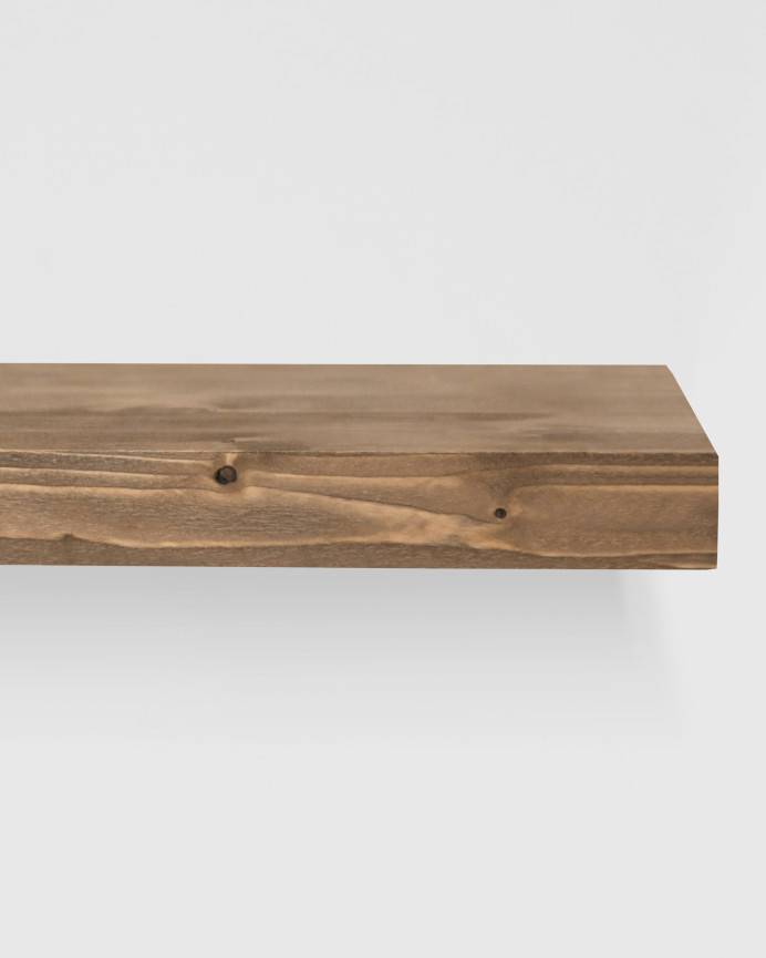 Pack 2 estanterías de madera maciza flotante acabado roble oscuro varias medidas