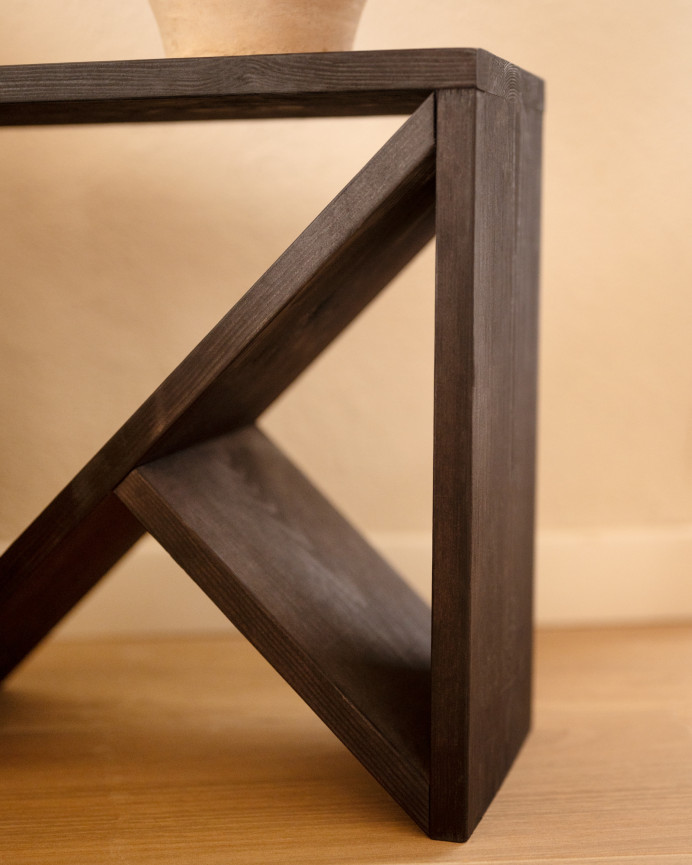 Pack 2 mesitas de madera maciza en tono negro de varias medidas