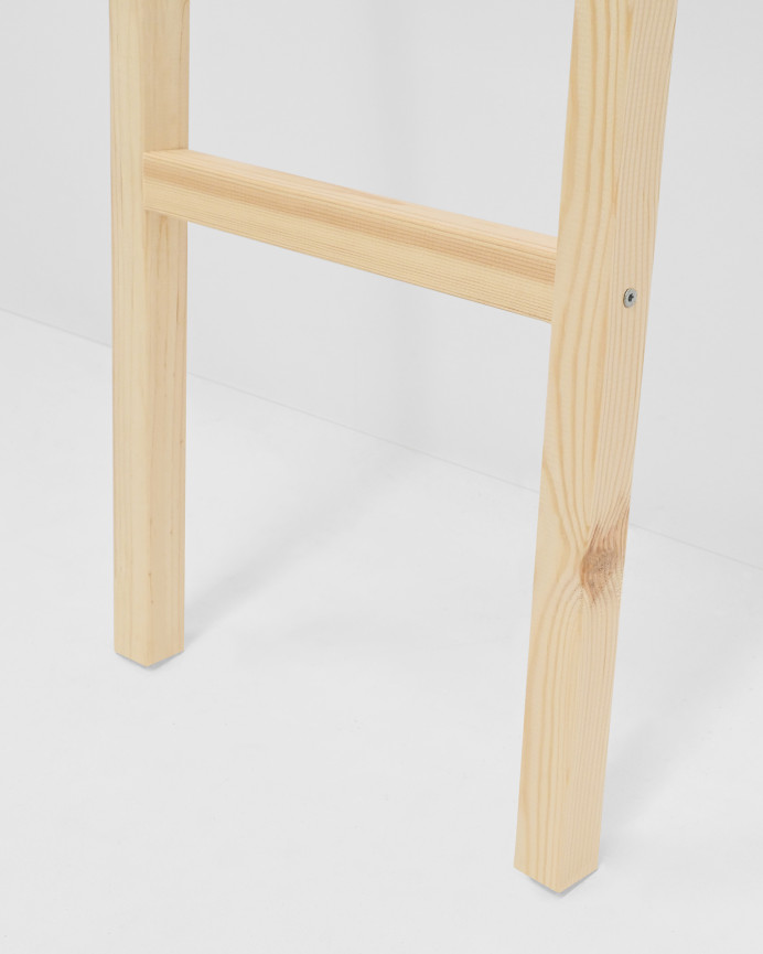 Escalera de madera maciza en tono natural de 150x41cm