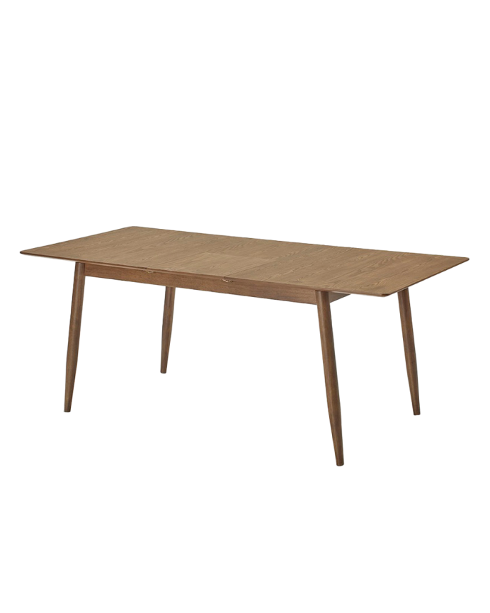 Mesa de comedor extensible de madera en tono roble oscuro de 150-190cm