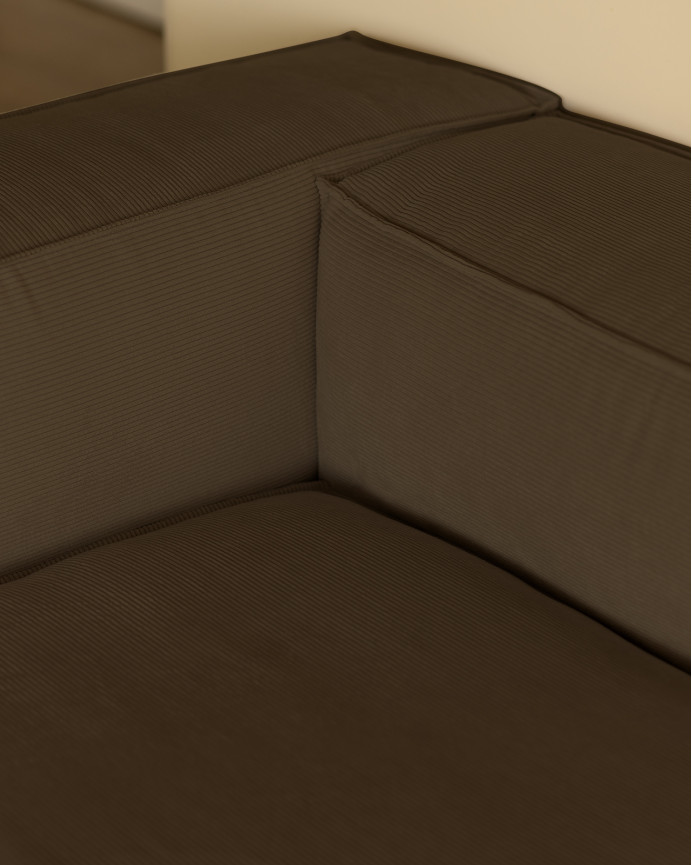 Sofá con chaise longue de pana color marrón topo varias medidas