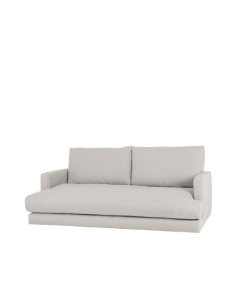Sofá recto tono gris claro de 216cm