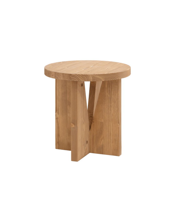 Mesita de noche de madera maciza en tono roble medio de 40x40cm