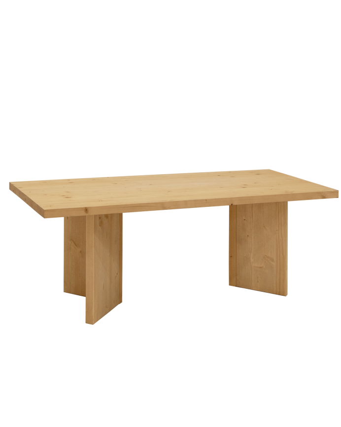 Mesa de centro de madera maciza en tono roble medio de 120x55cm