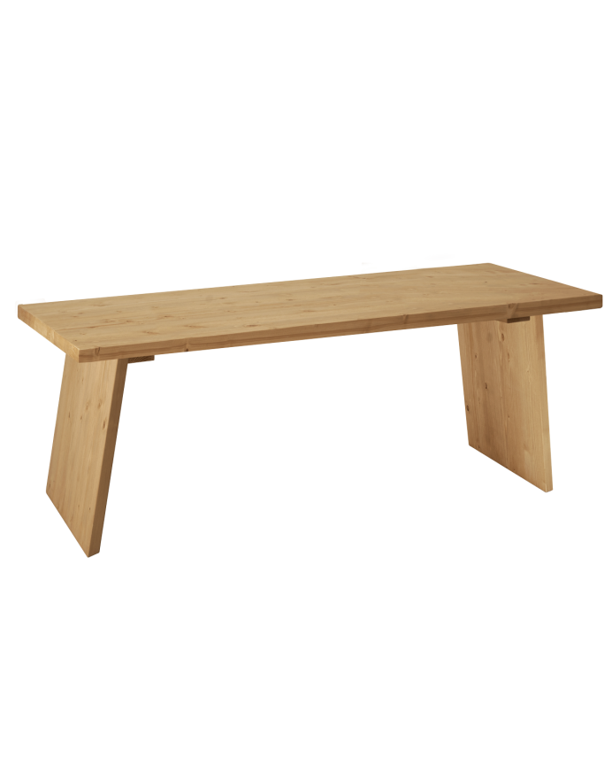 Mesa de centro de madera maciza en tono roble medio de 120x60cm