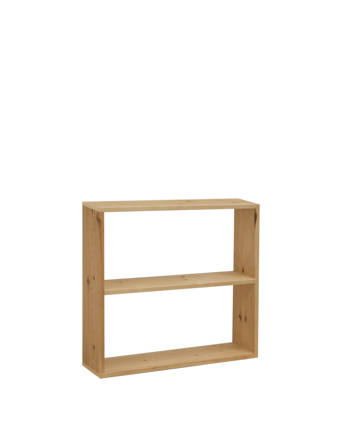 Estantería de madera maciza tono roble medio con 1 estante