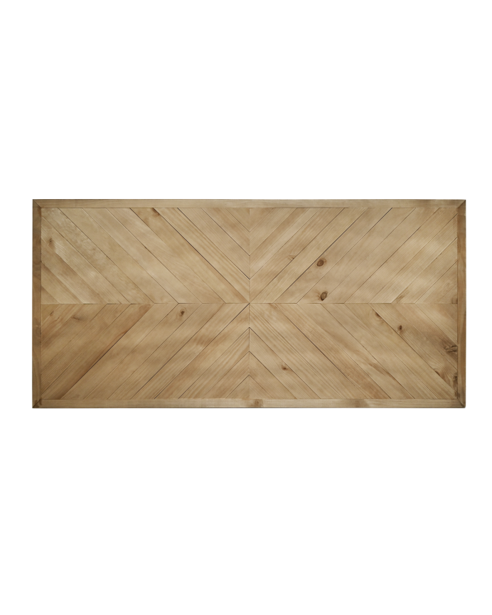 Cabecero de madera maciza estilo étnico en tono roble oscuro de 80x165cm