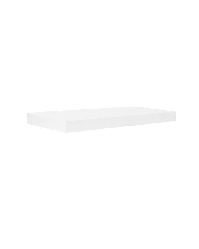 Mesita de noche de madera maciza flotante en tono blanco de 45cm