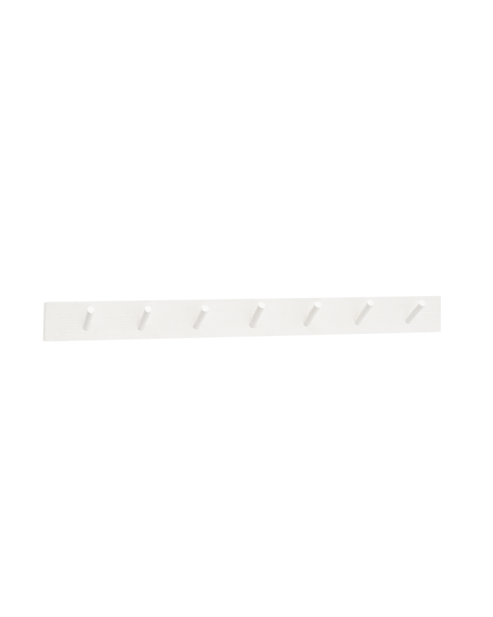 Colgador de pared de madera maciza en tono blanco de 61x5cm