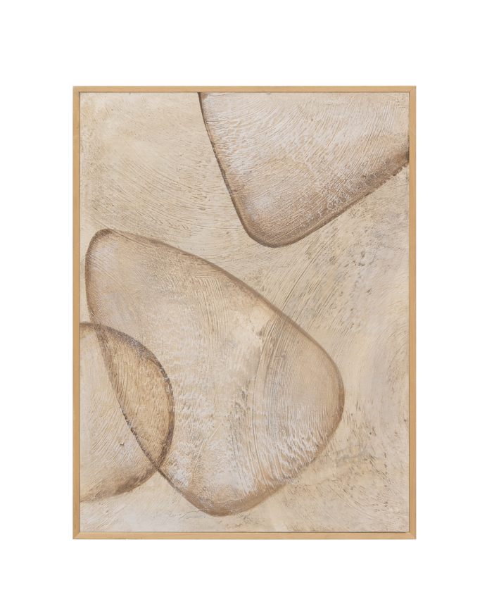 Cuadro beige decorativo sobre algodón con bastidor de madera pintado artesanalmente con pintura al óleo de varias medidas