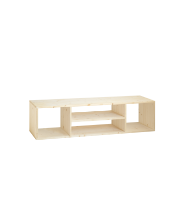 Mueble de TV de madera maciza en tono natural de 160x40cm