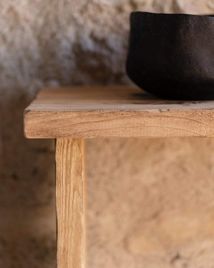Consola rústica de madera maciza de 109x80cm