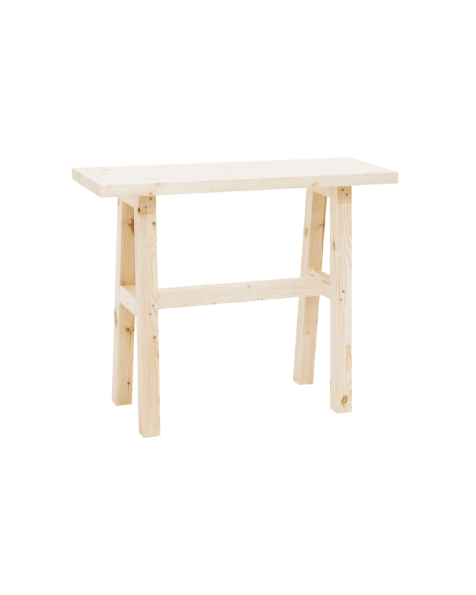 Consola de madera maciza en tono natural de 100x80cm