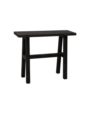 Consola de madera maciza en tono negro de 100x80cm