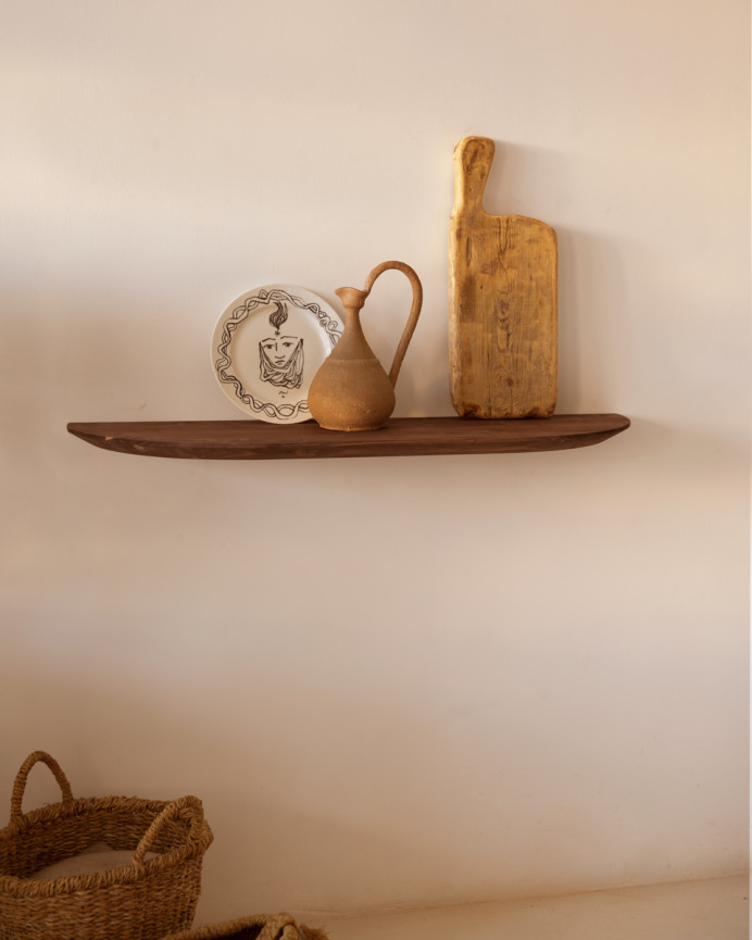 Consola recibidor de madera maciza en tono nogal 100cm
