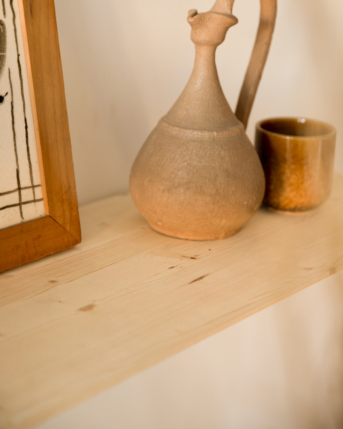 Consola recibidor de madera maciza en tono natural 100cm