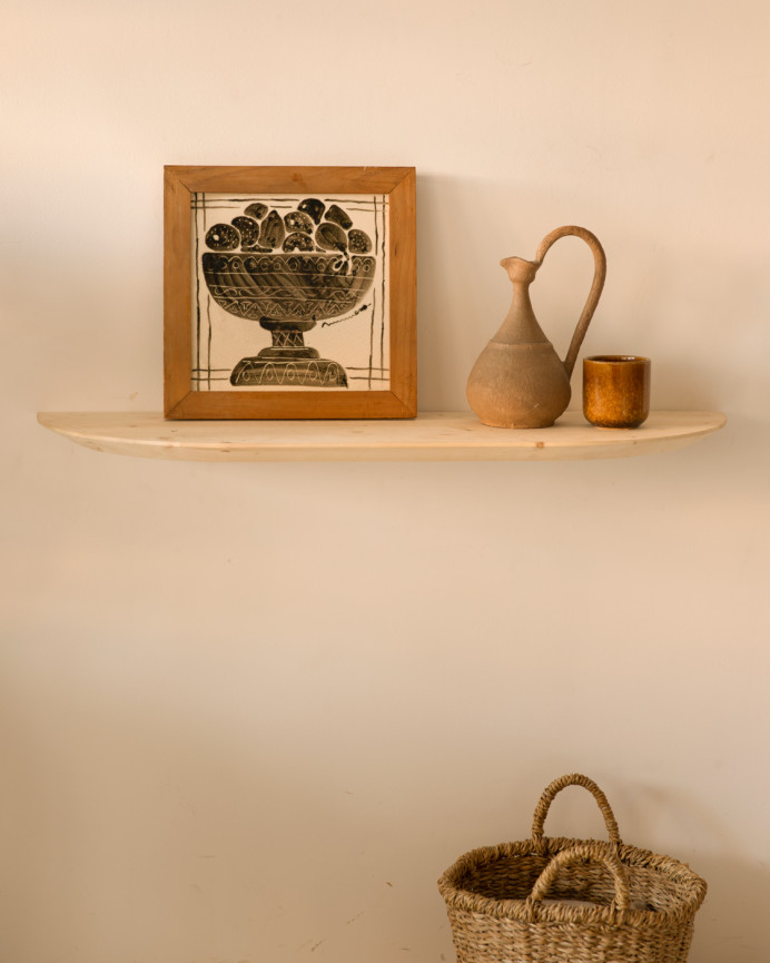 Consola recibidor de madera maciza en tono natural 100cm