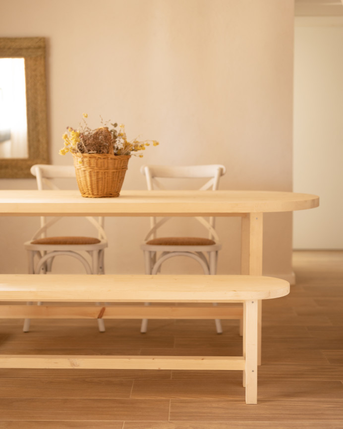 Banco de madera maciza en tono natural de varias medidas